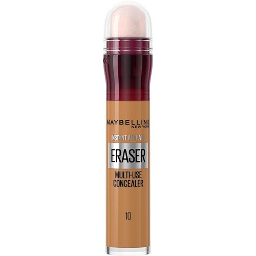 Maybelline Instant Anti Age Eraser Eye Concealer, Dark Circles And Blemish Concealer, Ultra Blendable Formula, 10 Caramel