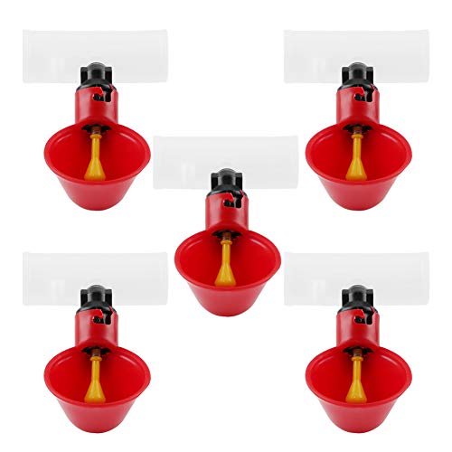 Set 4 Abbeveratoi Automatici Per Polli In Acciaio Inox – Sistema A Gravità Antigoccia, Compatibile Con Secchi Da 5 Galloni E PVC