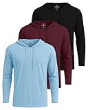 Real Essentials 3 Pack: Men's Cotton Lightweight Casual Pullover Drawstring Hoodie With Pocket (Available In Big & Tall) Set 8,XL