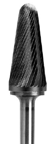 Fresa cónica radio tungsteno carburo corte simple 1/2 pulg miniatura 1