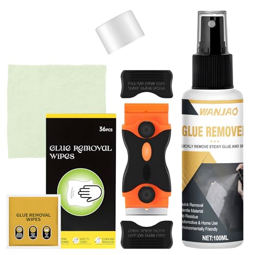 WANJAO Adhesive Remover Spray, Adhesive Remover Wipes Sticker Removal Clean