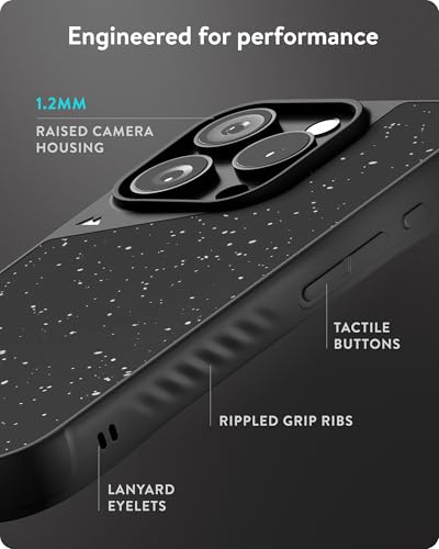 Mous for iPhone 16 Pro Max Case MagSafe Compatible - Limitless 6.0 - Speckled Black Fabric - Protective Shockproof Phone Cover - Image 4