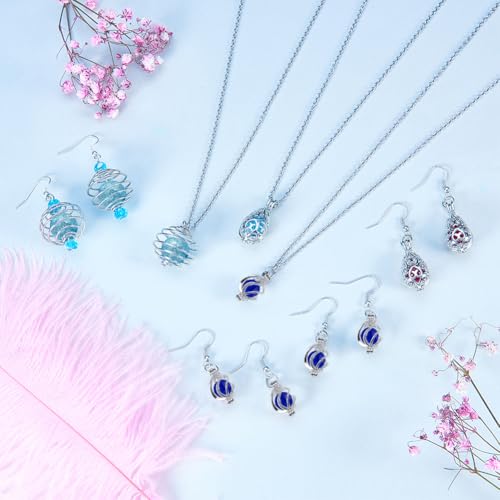 Fabrication bijoux kit complet avec médaillon cage et perle de lave pour aromathérapie