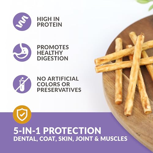 Wild Eats Beef Collagen Sticks For Dogs (25 Pack, 5 Inch) Long Lasting Dog Chews (Duck Flavored) No Hide Dog Treat Bully Stick Rawhide Free thumb #2