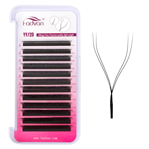 Extensiones de Pestañas YY 0.05D Curl Mixed 8-12mm Forma de Y Extensiones de Pestañas Volumen Ruso 2D Prefabricados Tejidas a Man Premade Fan FADVAN