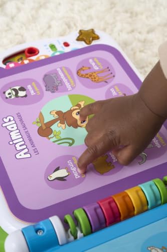 Image of LeapFrog 601503 Learning Friends 100 Words Baby Book Educational and Interactive Bilingual Playbook Toy Toddler and Pre School Boys Girls 1, 2, 3, 4 Year Olds, Multi-Colour, One Size.