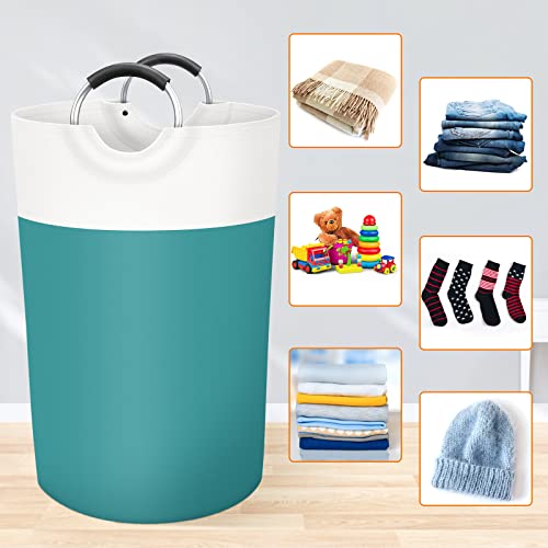 Image of BlissTotes 115L Laundry Basket, Freestanding Collapsible Hamper, Green