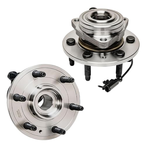 Image of Detroit Axle - 4WD 6pc Front Loaded Knuckles Kit for 2007-2013 Chevy Silverado 1500 GMC Sierra 1500, 2007-2014 Escalade ESV Suburban 1500, 2 Steering Knuckles 2 Wheel Bearing Hubs 2 Lower Ball Joints