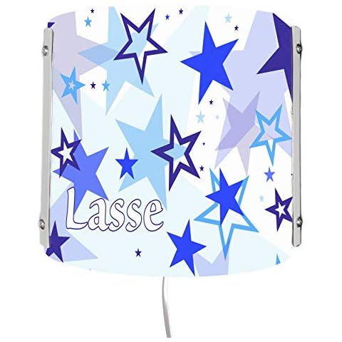 CreaDesign WA-1030-01, Sterne blau, Kinderzimmer Wandlampe personalisiert Cover