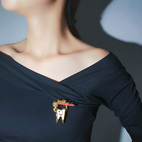 Cute Sweet Teeth Tooth Brooch Pins Enamel Health Logo Toothbrush Pin Dentist Badge Brooch3