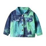 Mädchen Winterjacke 164 - Kleinkind Jungen Mädchen Winddicht Tie Dye Denim Mantel Jacke Kinder Warme Oberbekleidung Jacke