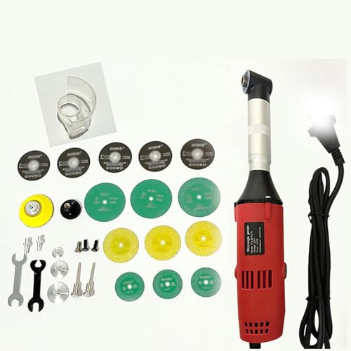 Máquina limpiadora de juntas de baldosas portátil de 500 W, máquina limpiadora de juntas de baldosas eléctrica de 90°, velocidad: 20 000 rpm, 6 ajustes de velocidad, entrada de aire a prueba de polvo,