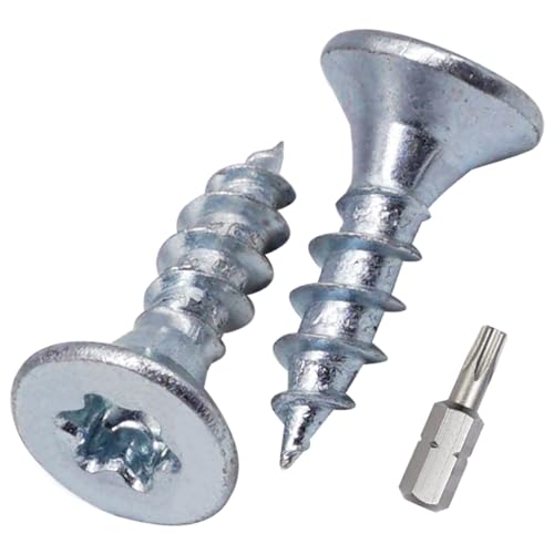 SKIR'CO (100 pz.) Viti per legno in acciaio zincato 4,5 x 16 mm, testa Torx, testa svasata, viti per truciolare, completamente filettate