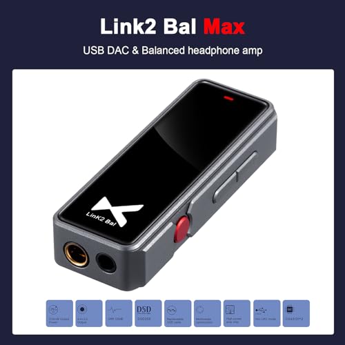 KRHINO Link2 Bal portátil USB DAC e amplificador de fone de ouvido balanceado 3,5 mm saída de fone d