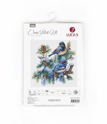 Image of Luca-S DIY Cross Stitch Kit - The Birds-Winter, B2418, Counted Cross Stitch Kit for Adults, Needlecraft and Embroidery Kit