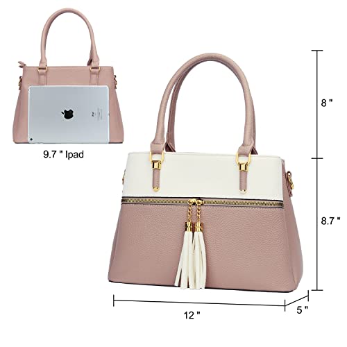 Image of KKXIU Women Satchel Bags Handle Shoulder Handbags and Purses Pockets Zipper Leather Crossbody Bags