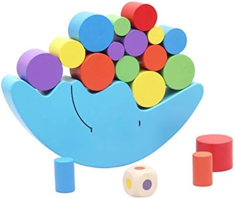 Wooden Stacking Blocks Balancing Game，Moon Equilibrium Game，Sorting Toy Balancing Moon Toy for Kids, Babies, Girls, Boys