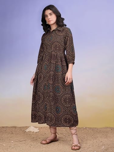 Image of PURVAJA Women's Cotton Dress(Floe-215-218)