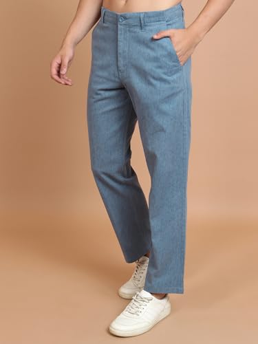 Image of Highlander Men's Ankle-Length Straight Fit Trousers | Modern Style & Comfort | Perfect for Casual & Formal Wear | Trouser for Men | Men Trousers | Trousers for Man | Pants for Man