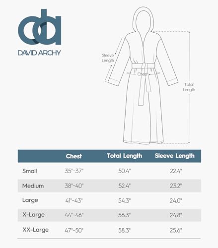 David Archy Men'S Soft Plush Fleece Robe Full Length Hooded Long Bathrobe For Men With Hood thumb #5