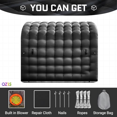 Image of OZIS 10FT Inflatable Tunnel Entrance Sport Tunnel with 250W Blower Inflatable Entryway for Business Advertising Event Exhibition Promotion(Black,10x10x9ft)