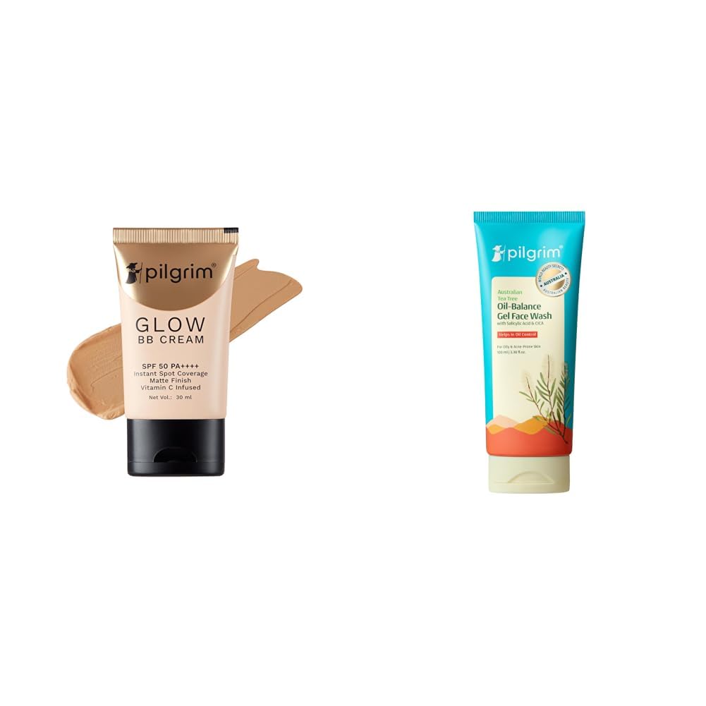 Pilgrim Honey Glow 3-In-1 Natural Bb Cream Medium Coverage For All Skin Types Spf 50 Pa++++ With Niacinamide, Hyaluronic Acid & Vit C - 30G, Pack Of 1 & 1% Salicylic Acid Gel Face Wash 100 ml-image-14
