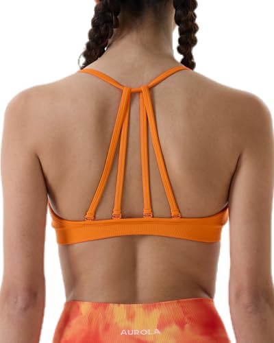 Image of AUROLA Mercury Workout Sports Bras Women Athletic Removable Padded Backless Strapy Minimal Crop Top