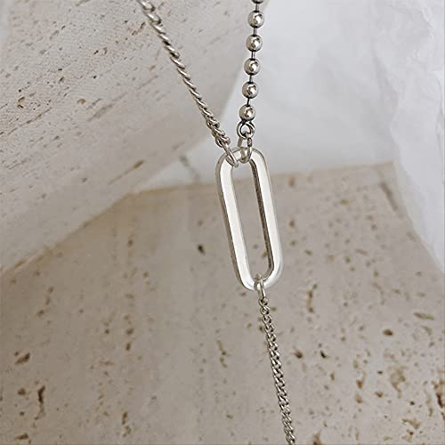 Collier à pampilles géométriques en argent 925 fait main - 4