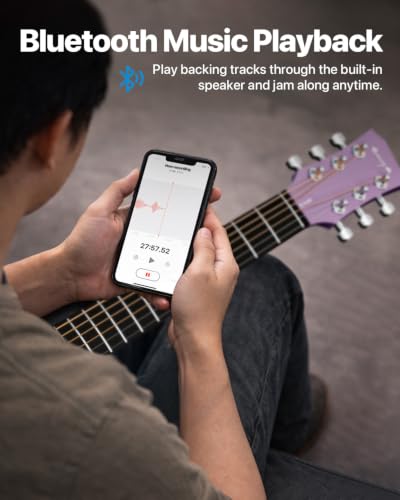 Image of Enya NOVA GO SP1 Carbon Fiber Travel Guitar - 35 inch Acoustic Electric with Smart AcousticPlus Technology, Built-in Effects, USB Recording, Bluetooth Speaker, Beginner Bundle with Gig Bag & Accessories