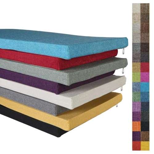 FIOVIP Cojín de Asiento, 3 cm de Grosor, Disponible en tamaños Personalizados, extraíble, Lavable, Antideslizante, Adecuado para Bancos de jardín, Columpios, terrazas, Multicolor