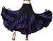 CISMARK Elegant Ballroom Latin Party Long Swing Tiered Dance Skirt for Women Black and Purple