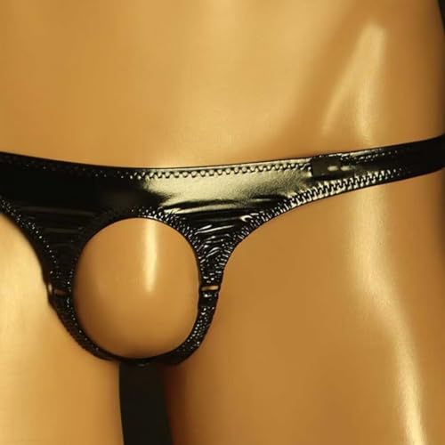 Men's Underpants Shiny Leather Open Thongs Mid-Rise T Back Stretch Mens Thong Underwear4