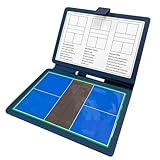 JIANNA Pickleball Coaching Board - Magnetic Reusable Dry Erase Board with Folding Portable Design, PU Leather Surface & HD Court Print, Includes Magnetic Pieces & Markers for Play Diagramming