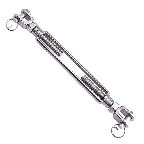 Lordhardware Stainless Steel 3/8 Inch M10 Jaw & Jaw Turnbuckle 1200 Lbs Load For Wire Rope Cable Tension #TOP3