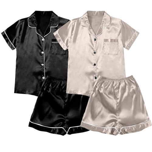 Genérico Pijama Algodon Mujer - 2St Conjunto De Pijamas para Mujer Pijamas De Talla Grande para Mujer Pijamas Informales Pantalones Cortos con Tirantes De Encaje Ropa para El Pijamas Sexy Mujer