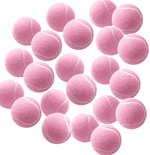 Swity Home Tennis Balls, 12 Pack Training Balls for Lessons, Practice, Playing with Pet (Pink)