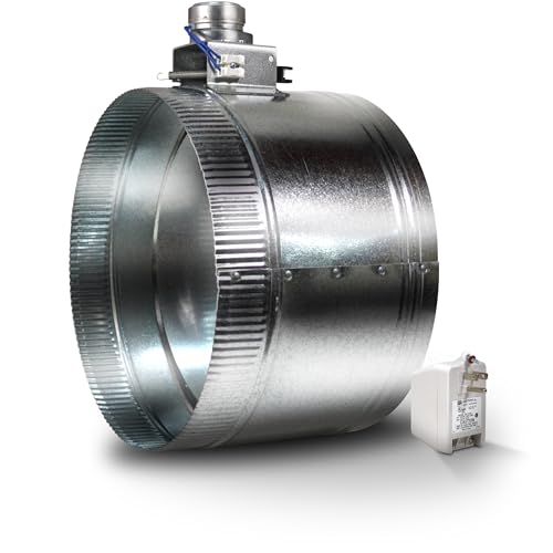 Suncourt ZoneMaster 12-Inch Normally Closed Motorized Damper — Power Open/Spring Close 24V Vent Damper, Transformer Included (ZC212)