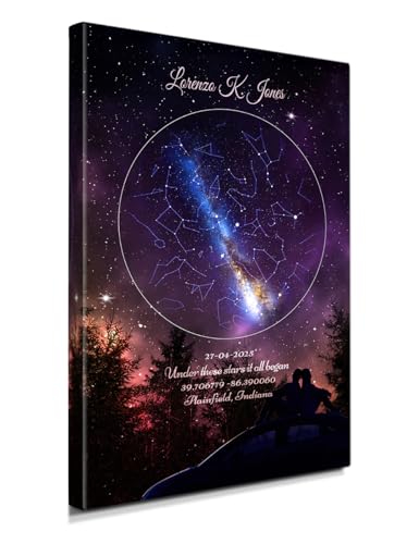 IPIC - Personalized Star Map Canvas, Night Sky Wall Art