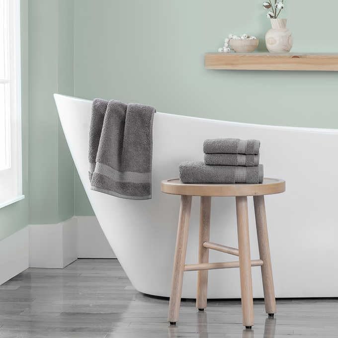 Miniatura 2 de El juego de 4 toallas de 100% algodón egipcio incluye 2 toallas de mano (16 pulgadas de ancho x 30 pulgadas de largo), 2 paños de lavado (13