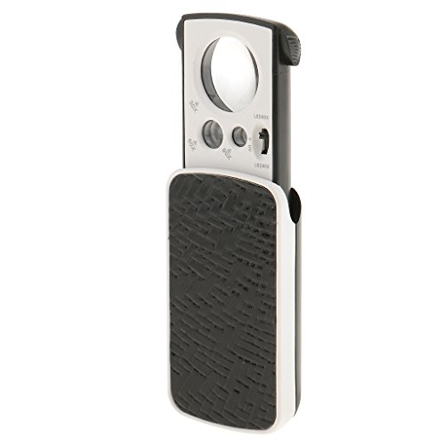 LED Lighted Slide Out Magnifying Glass 30x 60x 90x Loupe Magnifier Jewelry