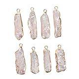 NUOBESTY 8 Piezas De Pendientes Con Perlas Fabricación De Joyas Colgantes De Perlas Naturales Irregulares