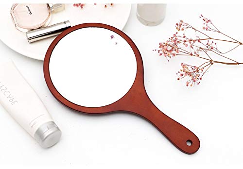 Houten Kappers Handspiegel, 30*17cm, handgemaakte make-upspiegel, rond, geschikt voor make-up, cosmetica, huidverzorging… - Image 7