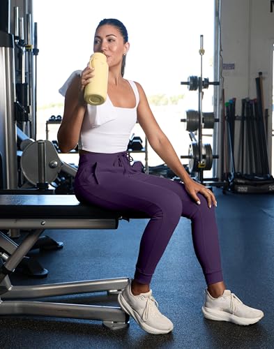 Image of Soothfeel Womens Joggers with Zipper Pockets High Waisted Sweatpants Athletic Leggings Pants for Workout Running Yoga