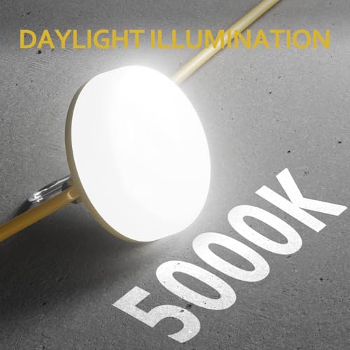 Image of LED Construction String Lights 100FT, 10000 LM, 5000K Daylight LED String Work Lights, 100W Temporary Lighting for Job Site Outdoor Indoor, IP65 Waterproof Temporary Construction Lights, ETL Listed