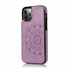 Lijc Hoesje voor iphone 12/iphone 12 Pro Dubbele Knop Mandala Reliëf PU-Leer Kaarthouders [Kaartsleuf] [Stand-Functie…