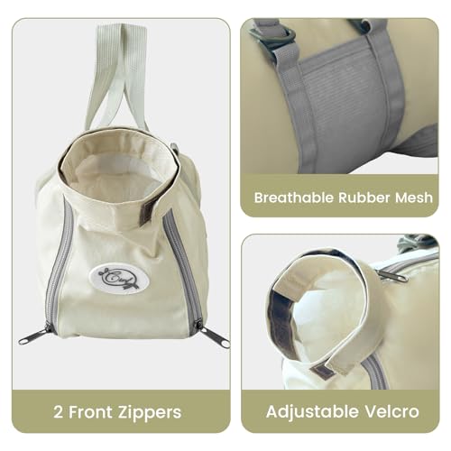 Image of Cinf Cat Nail Clipping Cleaning Grooming Restraint Bag （Free Muzzle） No Scratching Biting for Bathing Nail Trimming Injecting Examining((Beige Gray,M)