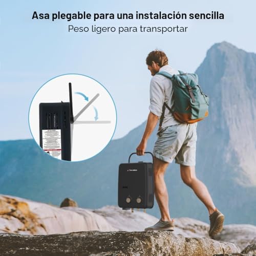 Miniatura 2 de Thermomate Az132b-De 5 Litros Calentador De Agua Portátil De Propano, 50 Mbar, Calentador De Agua A Gas Sin Depósito, Para Duchas Exteriores, Caballos, Camping, Autocaravanas