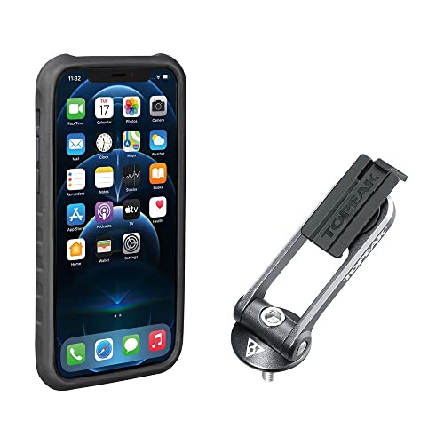 Topeak iPhone-Halterung+Case RideCase für iPhone 12/12 Pro, Black/Gray, mit Halter aus Aluminium und Fiberglas-Composite, in der Farbe Schwarz, Maße:, 15,4x7,9x1,49 cm, 39 g, 15800605