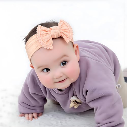 Baby Girls Headbands with Bows Soft Elastics Head Wrap Hair Accessories for Newborn Infant Toddler Kids4