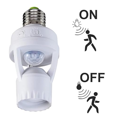 Sensor de Presença Bivolt para Lâmpada com Fotocélula - Soquete E27, Detecção de Movimento e Economi